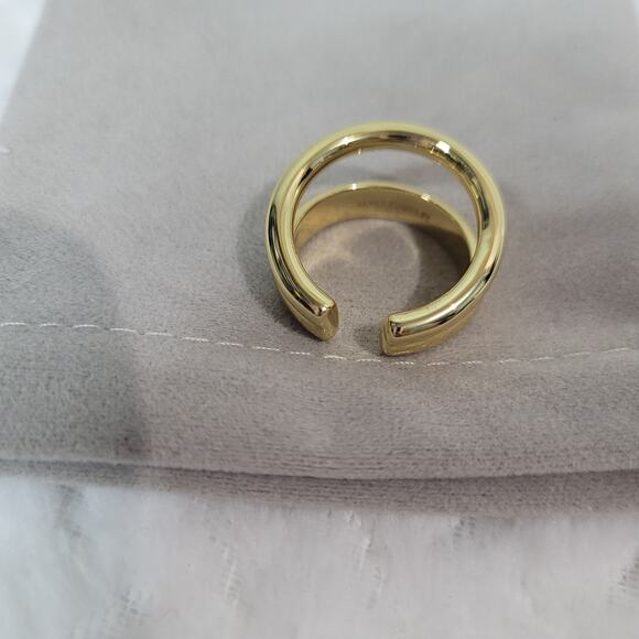 LOREN STEWART × CURATEUR Women’s Gold Deux Open Band Ring Size 7 - Picture 3 of 6